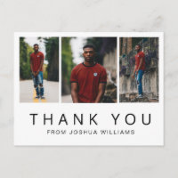 Graduation Photo Collage Minimalist Thank You