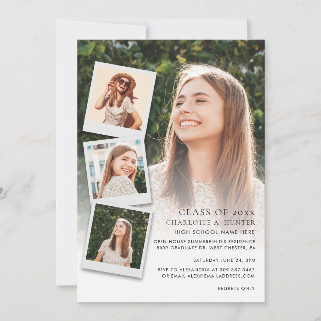 Graduation Photo Collage Open House 2024 Party Invitation (Front)