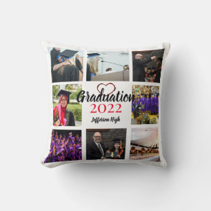 Graduation Photo Collage Throw Pillow
