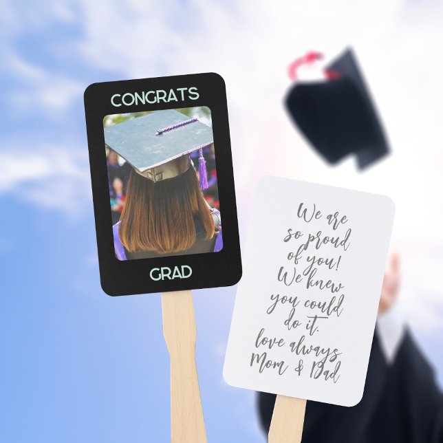 Graduation Photo Congrats Grad Graduate Hand Fans (Congratulations to the Graduate! Upload a photo and add your message to the reverse )