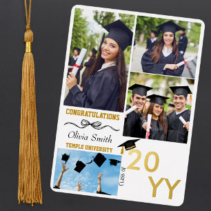 Graduation Photo Congratulations Graduate BFF Gold Foil Holiday Card
