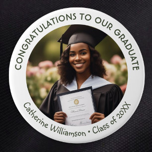 Graduation Photo Congratulations Graduate Keepsake 7.5 Cm Round Badge