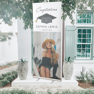 Graduation Photo Congratulations Graduate Modern Retractable Banner