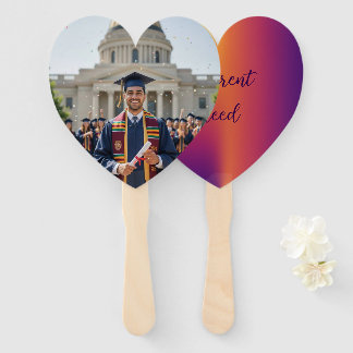 Graduation Photo Different Breed Heart Hand Fan