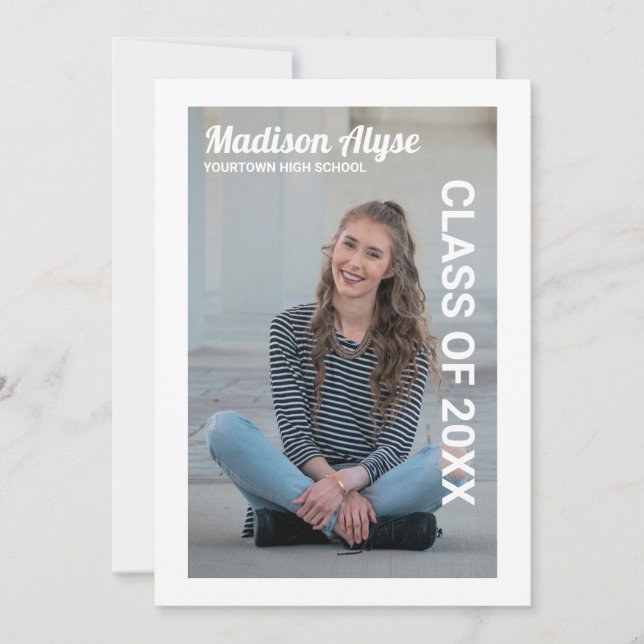 Graduation Photo Editable Colour Announcement (Front)
