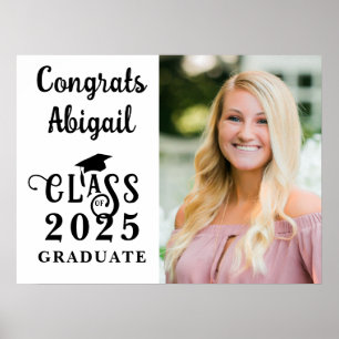 Graduation Photo Fancy Class Year Typography Poster