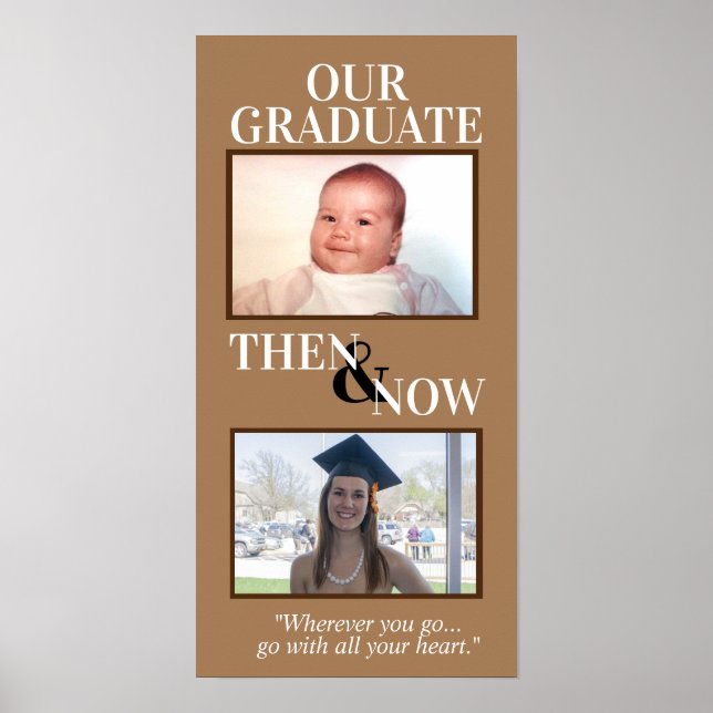 Graduation Photo Frame Then Now Pictures Poster (Front)