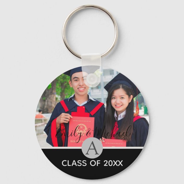 Graduation PHOTO - Gifts and Announcements Custom Key Ring (Front)