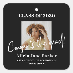 Graduation photo graduate class of 2024 congrats s square sticker