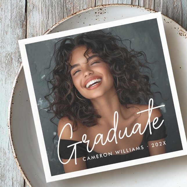 Graduation photo graduate name napkin (Graduation photo graduate name napkins)