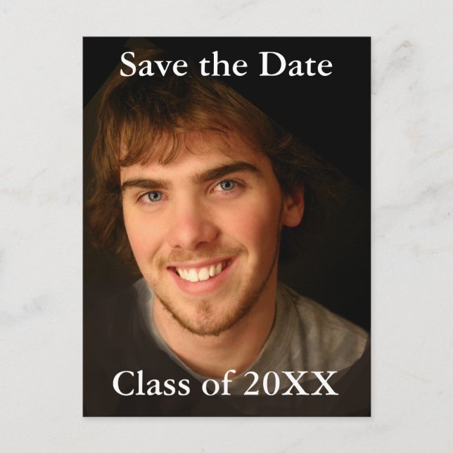 Graduation Photo Invitation-Change to Current Year Announcement Postcard (Front)