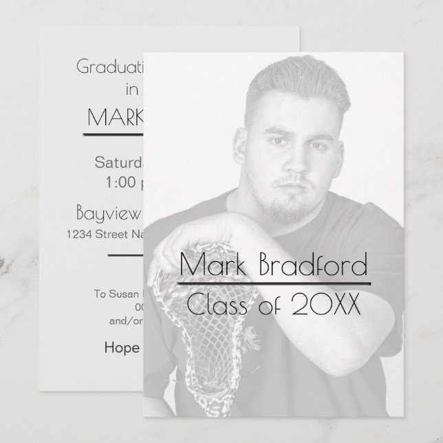 Graduation Photo Invitation - Filter in Place (Front/Back)