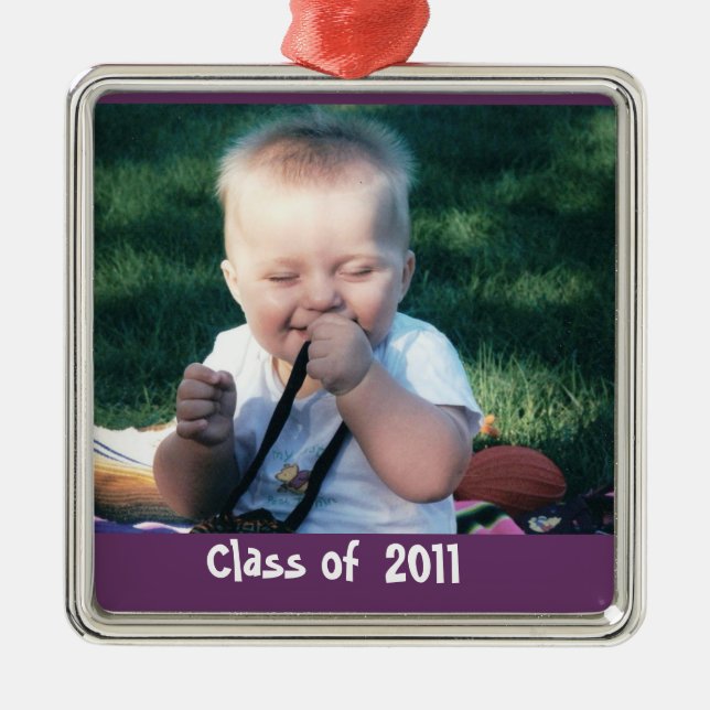 Graduation Photo Keepsake Metal Tree Decoration (Front)