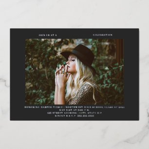 Graduation Photo Line Art Dark Grey