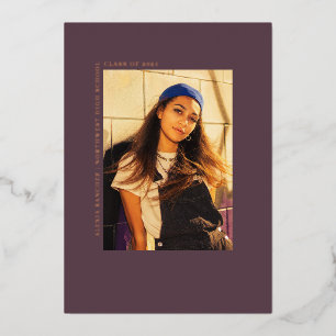 Graduation Photo Line Art Merlot Announcement