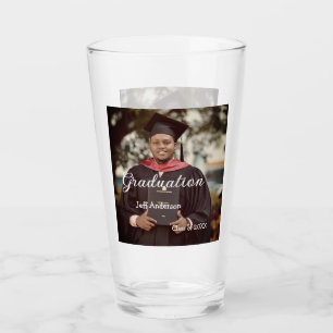 Graduation photo man name class of 20XX college Glass