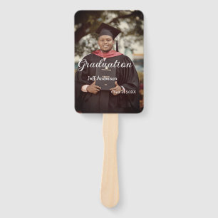 Graduation photo man name class of 20XX college Hand Fan
