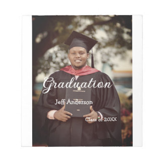 Graduation photo man name class of 20XX college  Notepad