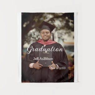 Graduation photo man name class of 20XX college Tapestry