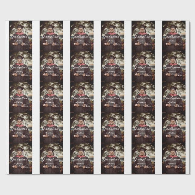 Graduation photo man name class of 20XX college  Wrapping Paper (Flat)