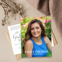 Graduation Photo Minimalist Mortarboard Script