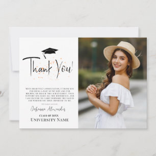 Graduation Photo Minimalist Thank You Card