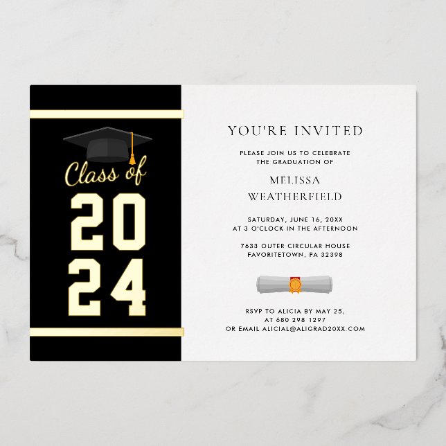Graduation Photo Modern 2025 Gold (Front)