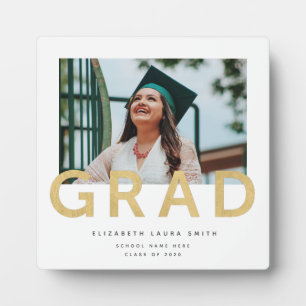 Graduation Photo Modern Gold Personalised Keepsake Plaque