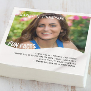 Graduation Photo Modern Minimalist Fun Facts Napkin