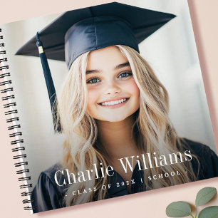 Graduation photo modern name year guest book