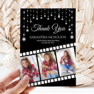 Graduation Photo Movie Reel Cinema Star Thank You Card