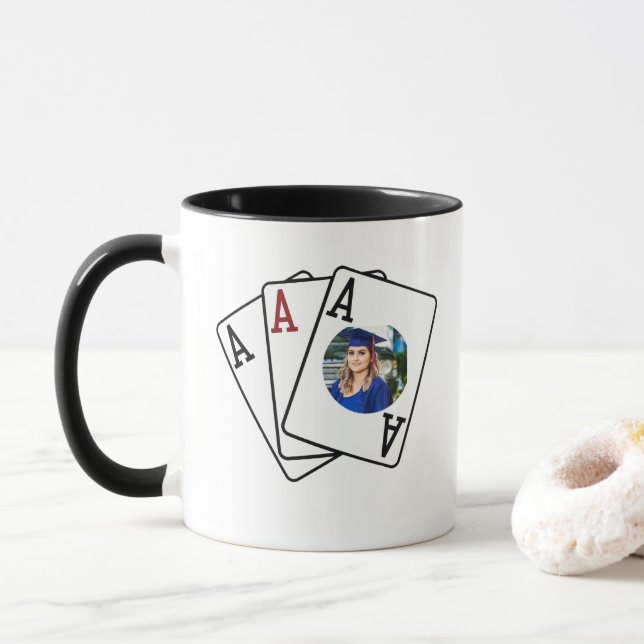 Graduation Photo Mug - Three Aces Alumni Gift Idea (With Donut)