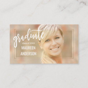 Graduation Photo Name Cards Handwritten Script