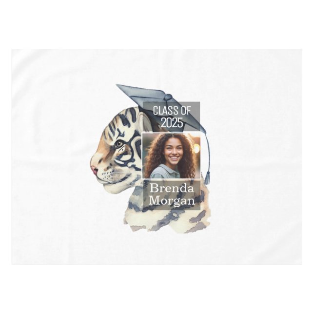 Graduation Photo Name Tablecloth (Front (Horizontal))