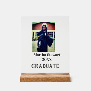 Graduation photo name year class university simple acrylic sign