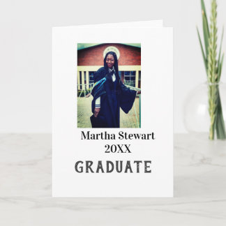 Graduation photo name year class university simple card