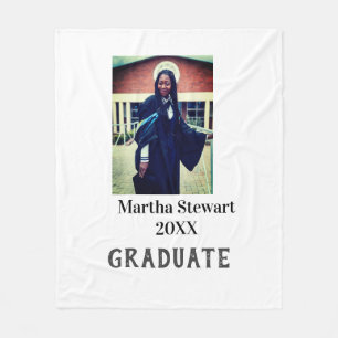 Graduation photo name year class university simple fleece blanket
