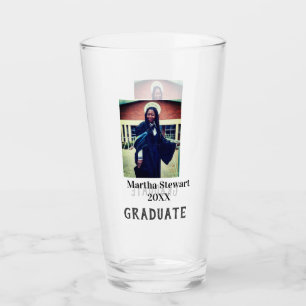 Graduation photo name year class university simple glass