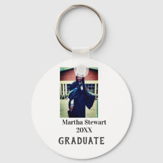 Graduation photo name year class university simple key ring