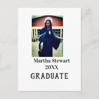 Graduation photo name year class university simple postcard