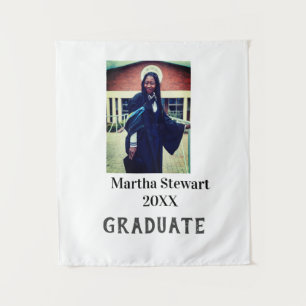Graduation photo name year class university simple tapestry