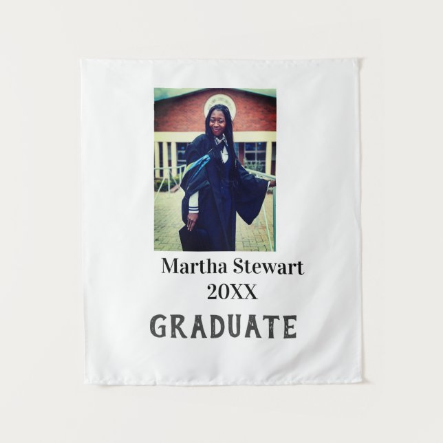 Graduation photo name year class university simple tapestry (Front)