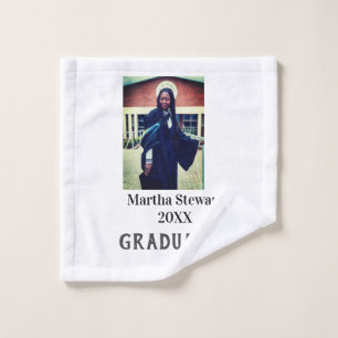 Graduation photo name year class university simple wash cloth