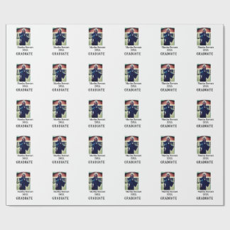Graduation photo name year class university simple wrapping paper