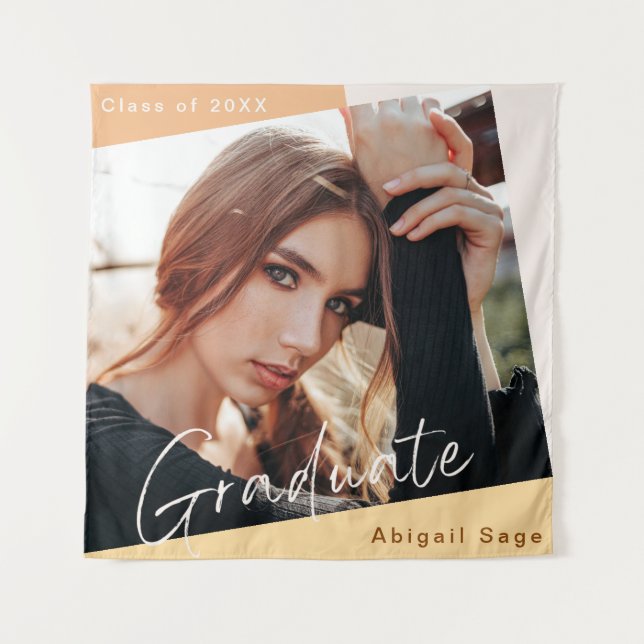 Graduation Photo Natural Modern Tapestry (Front)