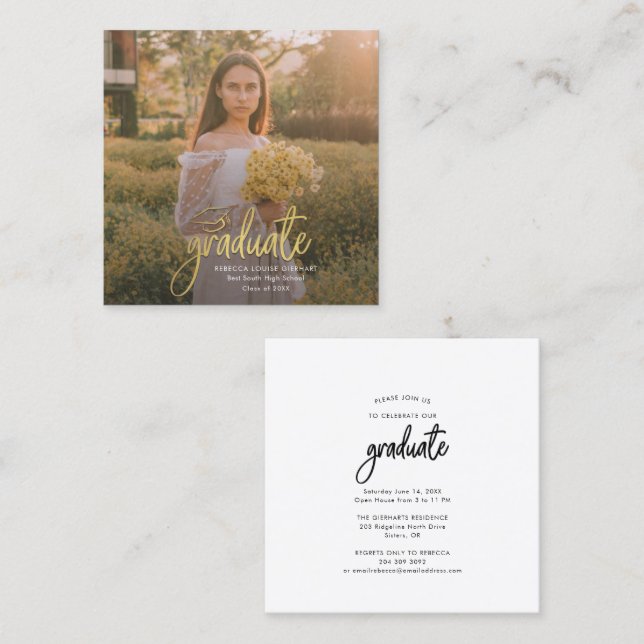 Graduation Photo Open House 2024 Grad Party Card (Front/Back)