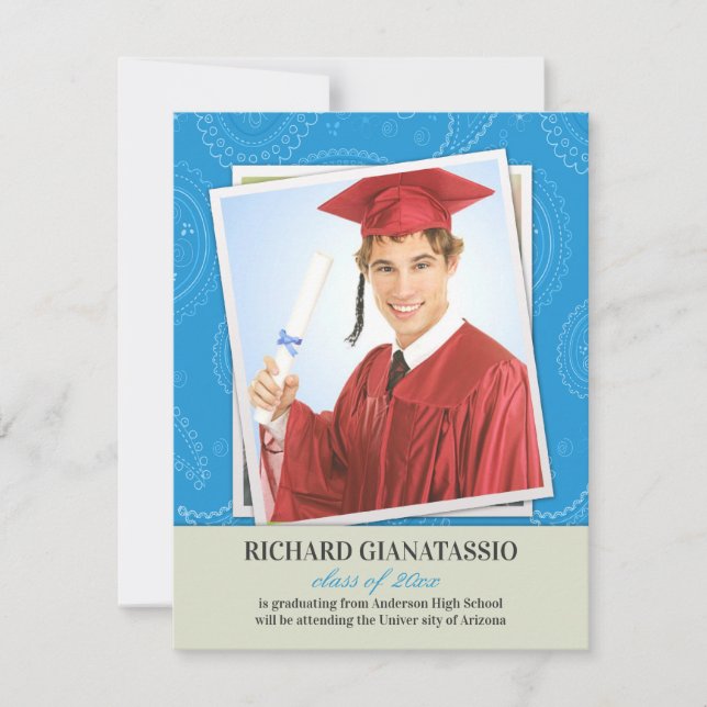 Graduation Photo Paisleys Announcement (Front)