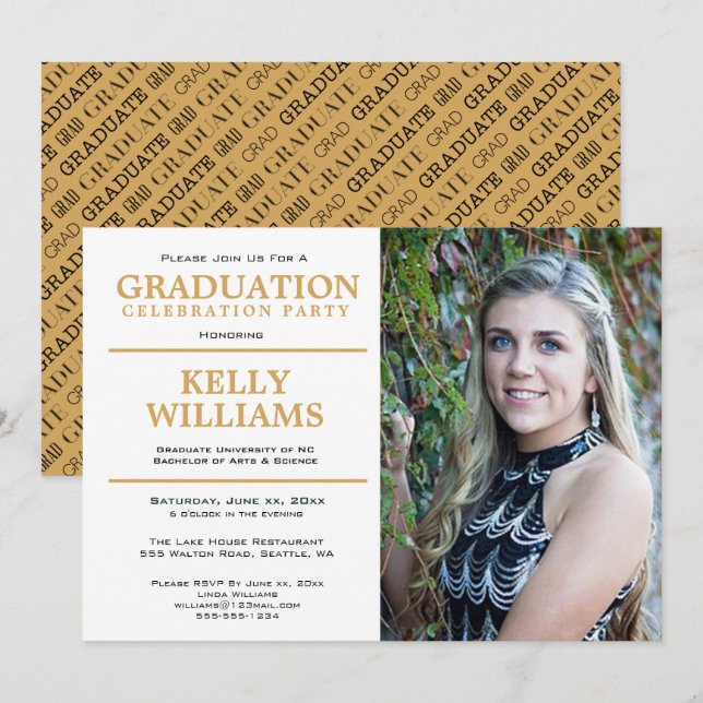 Graduation Photo Party Invitation (Front/Back)