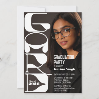Graduation Photo Party Invitation – Modern Chic