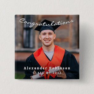 Graduation Photo Personalised College Graduate 15 Cm Square Badge